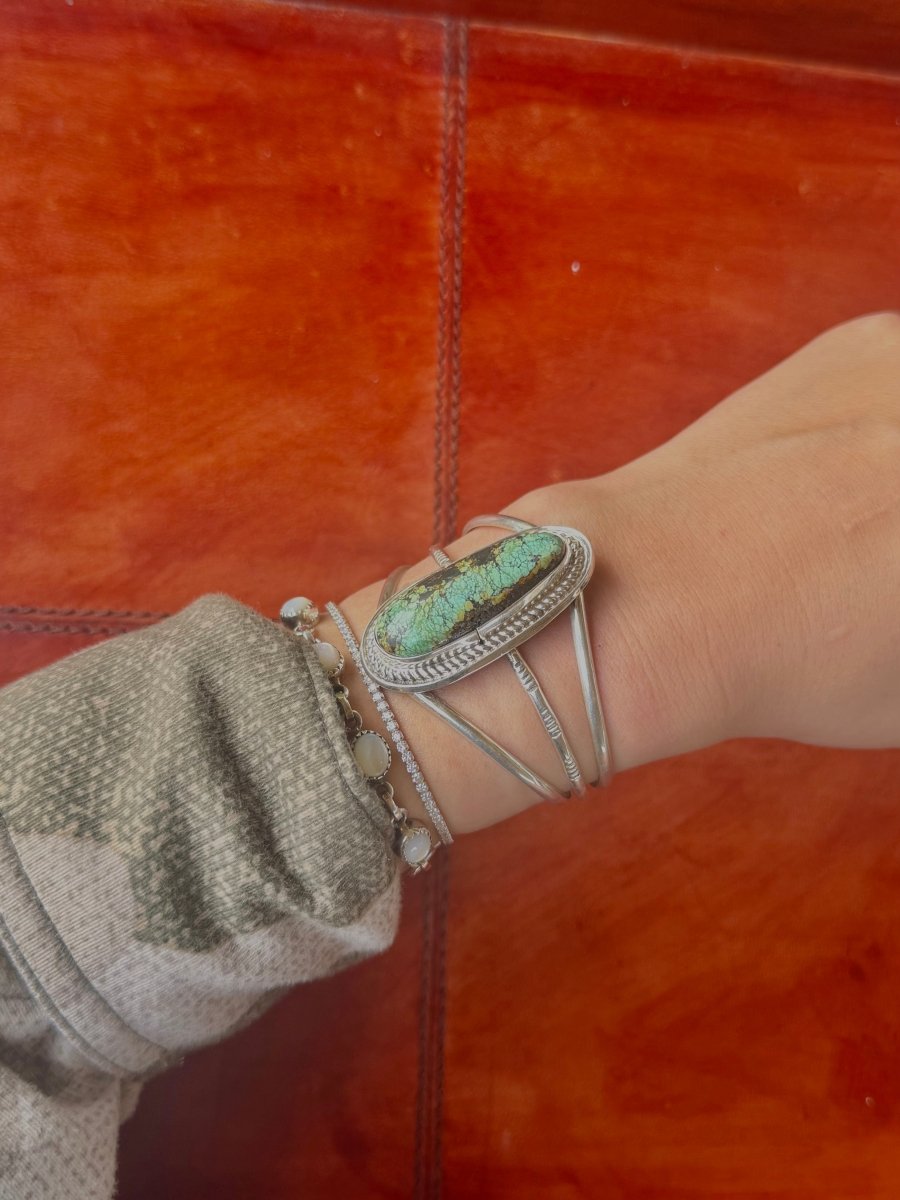 Rangely Black Jack Turquoise Cuff Bracelet - Horseshoe J & Co.