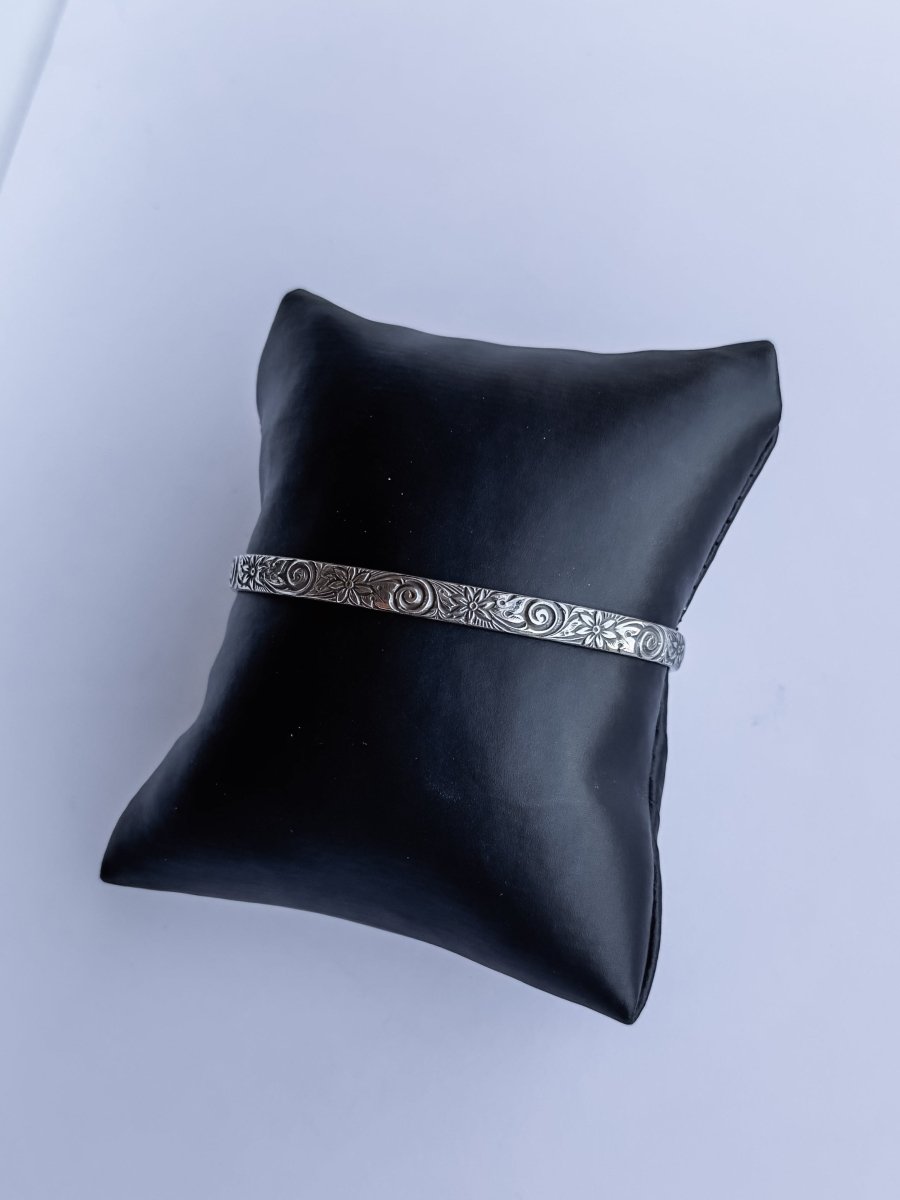 Rankin Silver Patterned Cuff - Horseshoe J & Co.