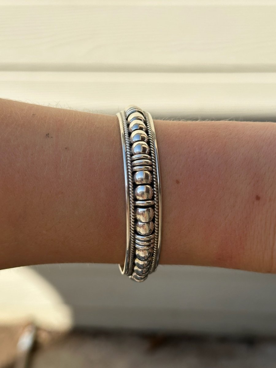 Riverwind Silver Coil Cuff Bracelet - Horseshoe J & Co.