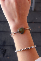 Sacate Turquoise Heart Link Bracelet - Horseshoe J & Co.