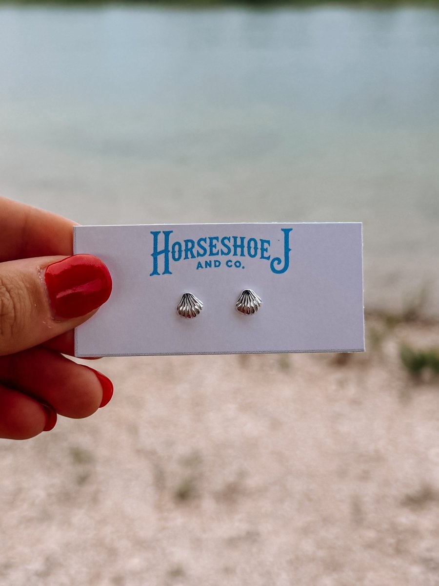 Sea Shell Stud Earrings - Horseshoe J & Co.