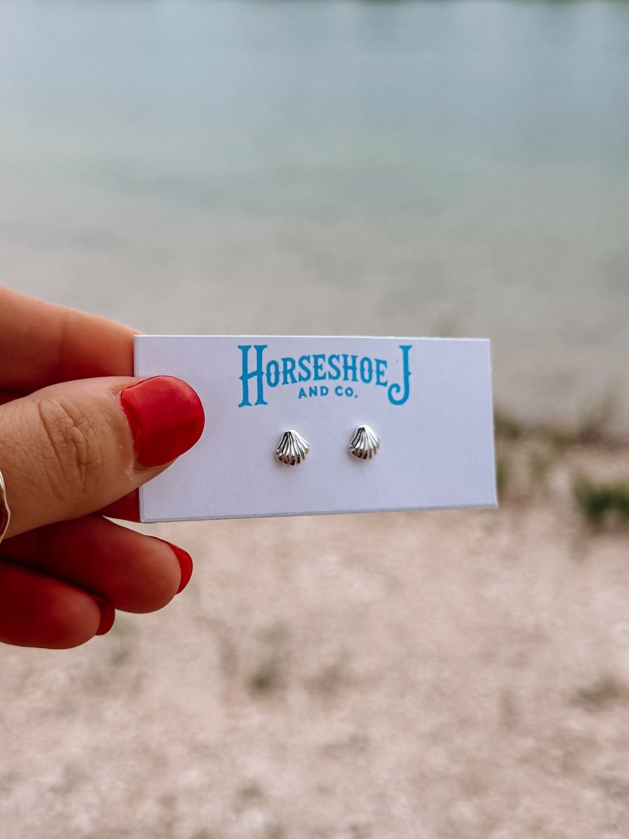 Sea Shell Stud Earrings - Horseshoe J & Co.