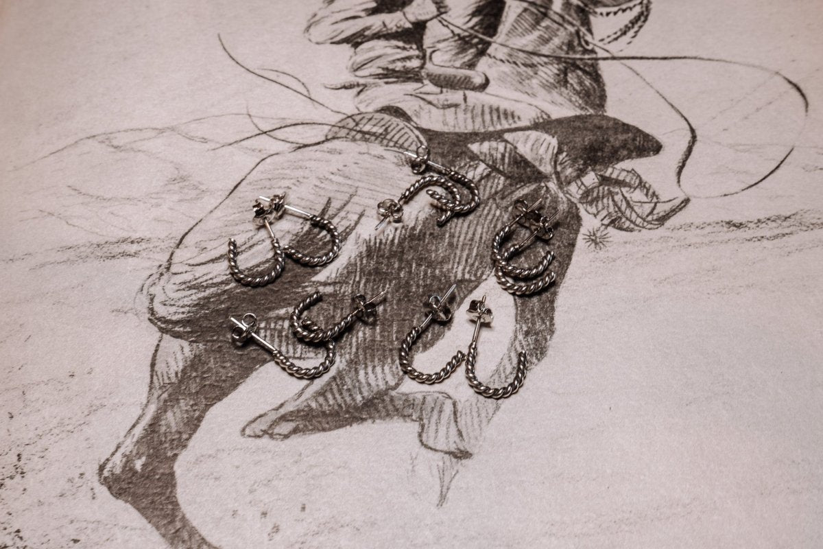 Small Rope Hoop Earrings - Horseshoe J & Co.