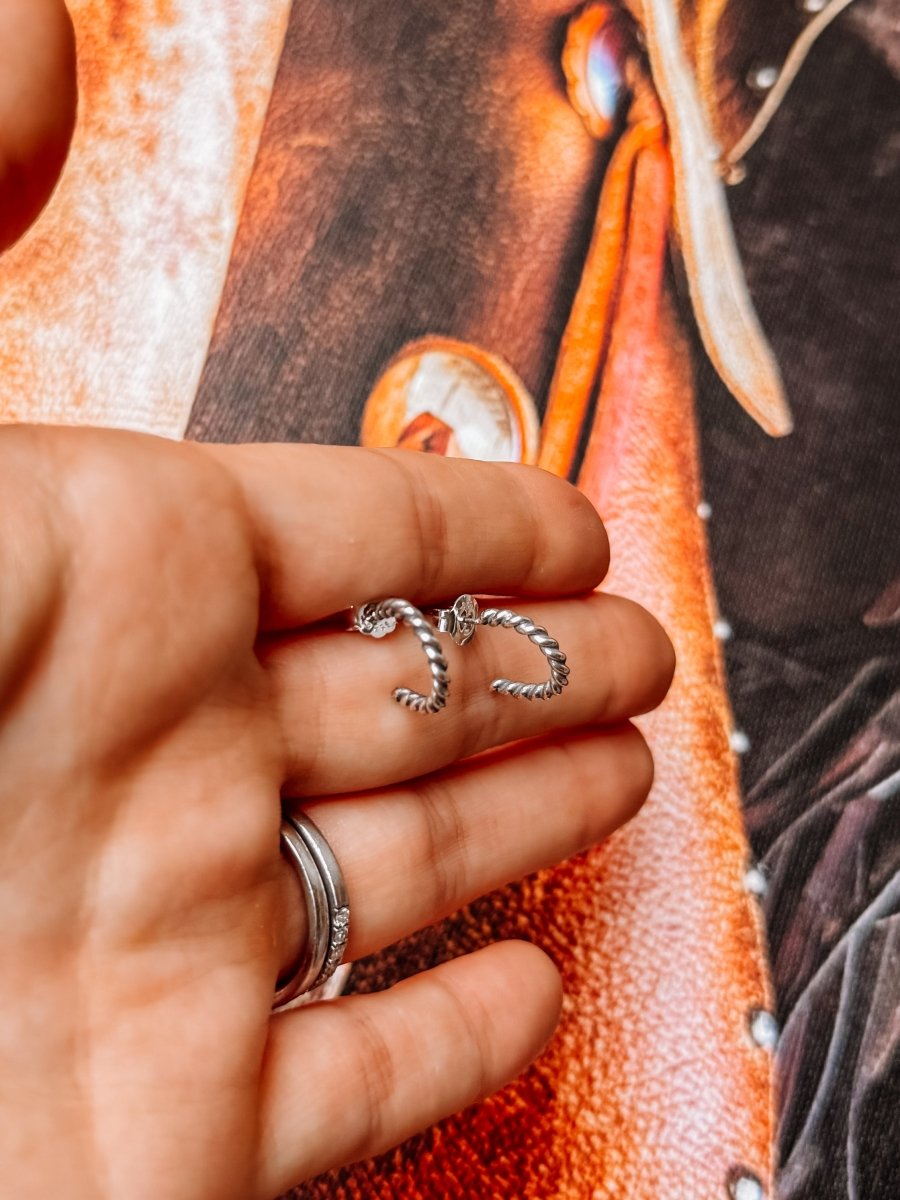 Small Rope Hoop Earrings - Horseshoe J & Co.