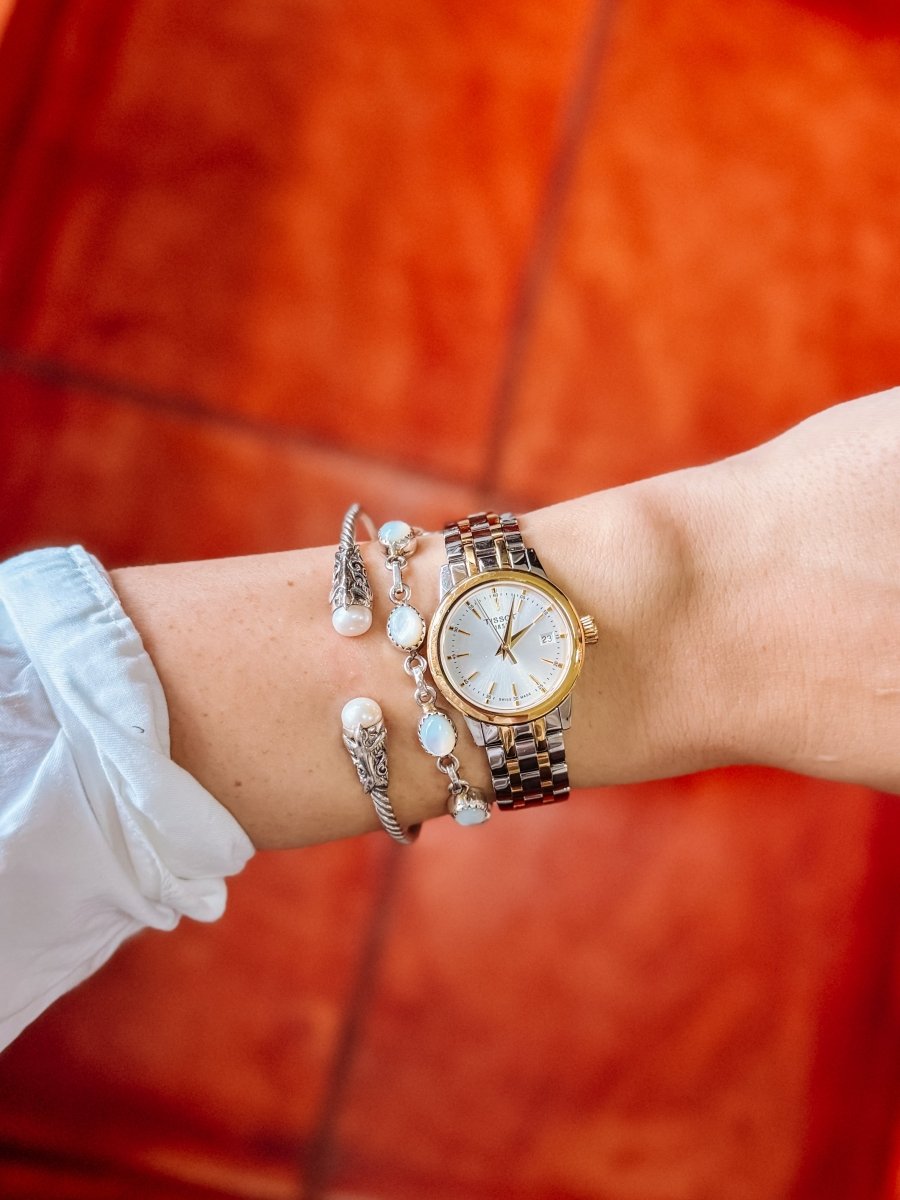 Spiffy Pearl Cable Bracelet - Horseshoe J & Co.