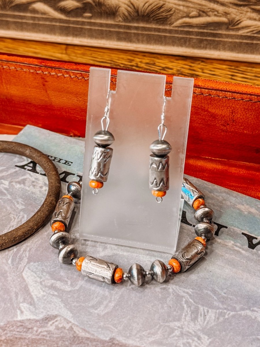 Stinnett Navajo Pearl & Stone Bracelets + Earrings Set - Horseshoe J & Co.