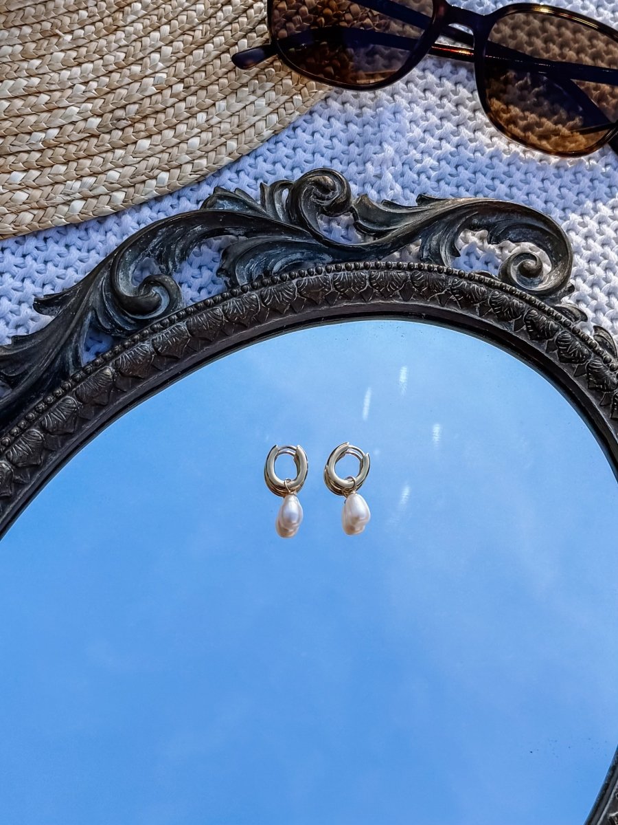 Sumatra Pearl Charm Earrings - Horseshoe J & Co.