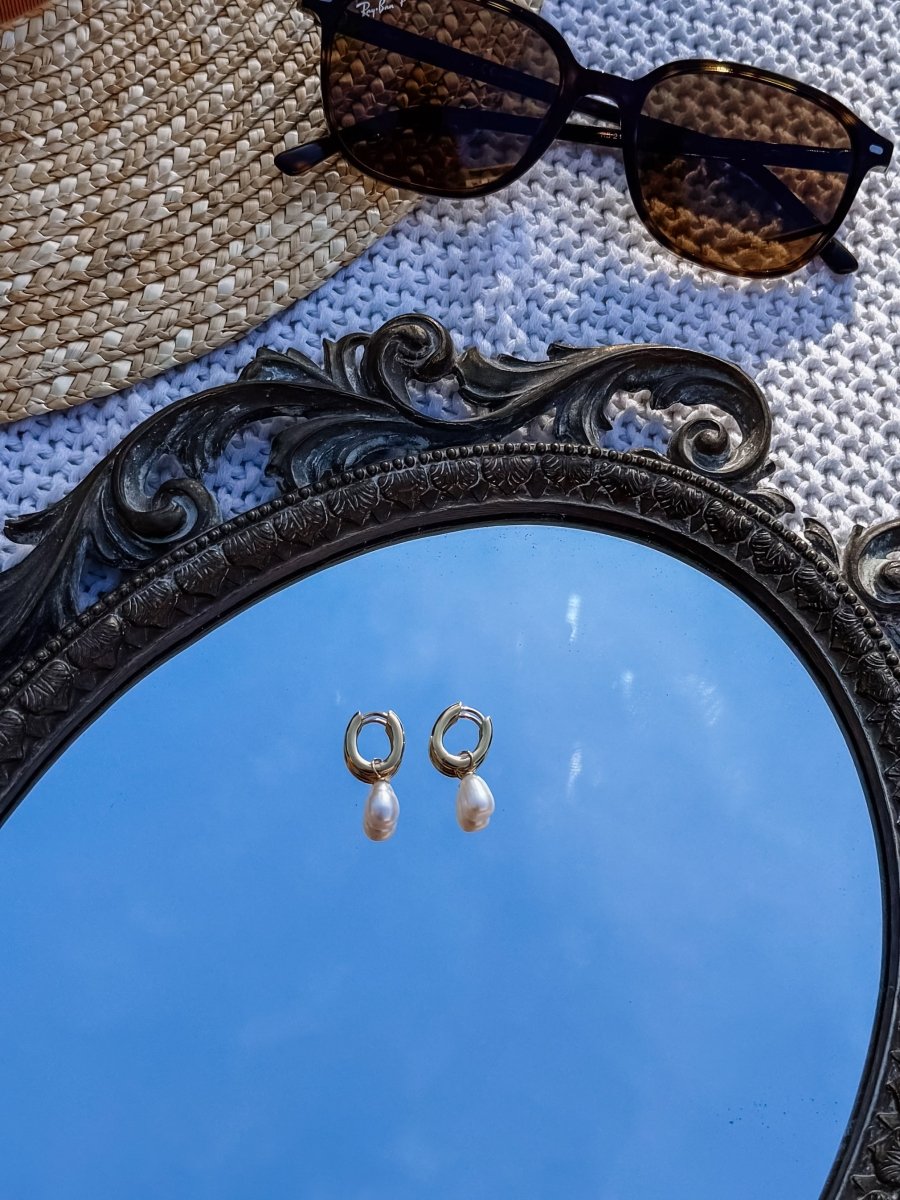 Sumatra Pearl Charm Earrings - Horseshoe J & Co.