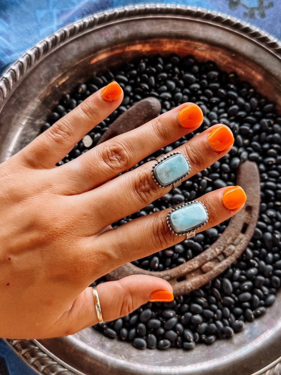 Tallow Larimar Ring - Horseshoe J & Co.