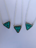 The Blue Nameplate Necklace - Horseshoe J & Co.