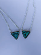 The Blue Nameplate Necklace - Horseshoe J & Co.
