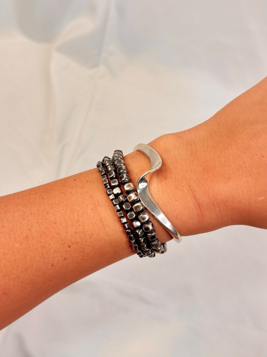 Tiptonville Silver Wave Cuff - Horseshoe J & Co.