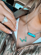 Turquoise Initial Necklace - Horseshoe J & Co.