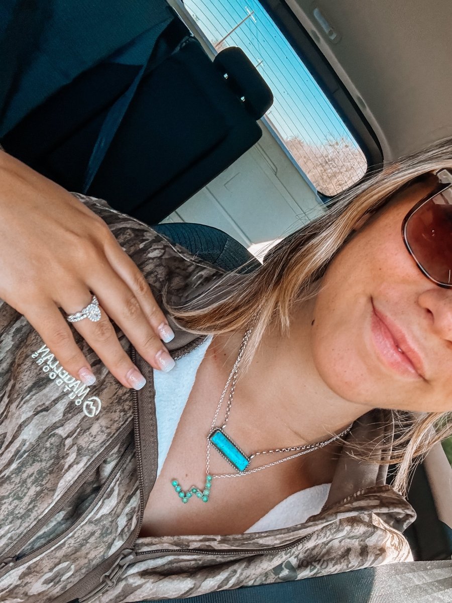 Turquoise Initial Necklace - Horseshoe J & Co.