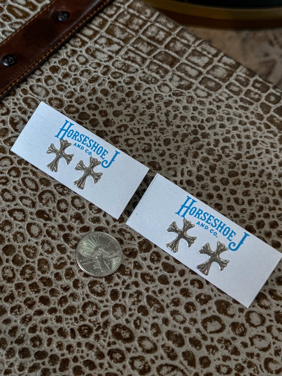 Vanderbilt Silver Cross Earrings - Horseshoe J & Co.