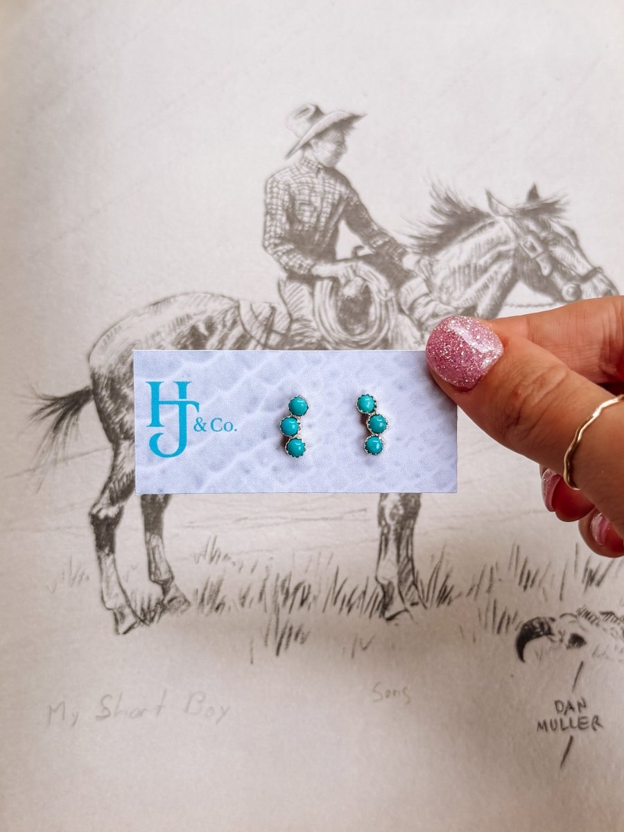 Winnett 3 Stone Crawler Earrings - Horseshoe J & Co.
