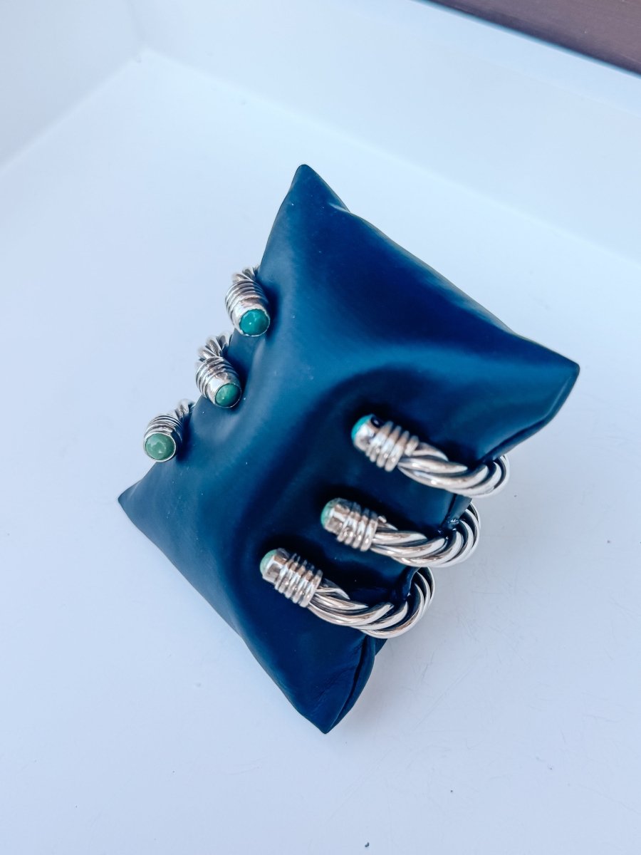Wylie Turquoise Cable Cuff Bracelet - Horseshoe J & Co.