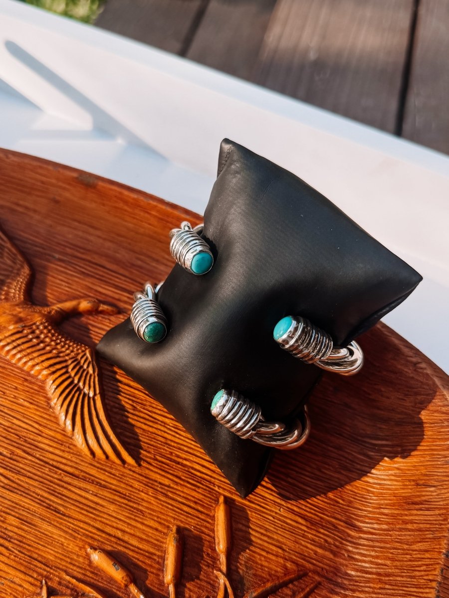 Wylie Turquoise Cable Cuff Bracelet (Large) - Horseshoe J & Co.