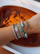 Wylie Turquoise Cable Cuff Bracelet (Large) - Horseshoe J & Co.