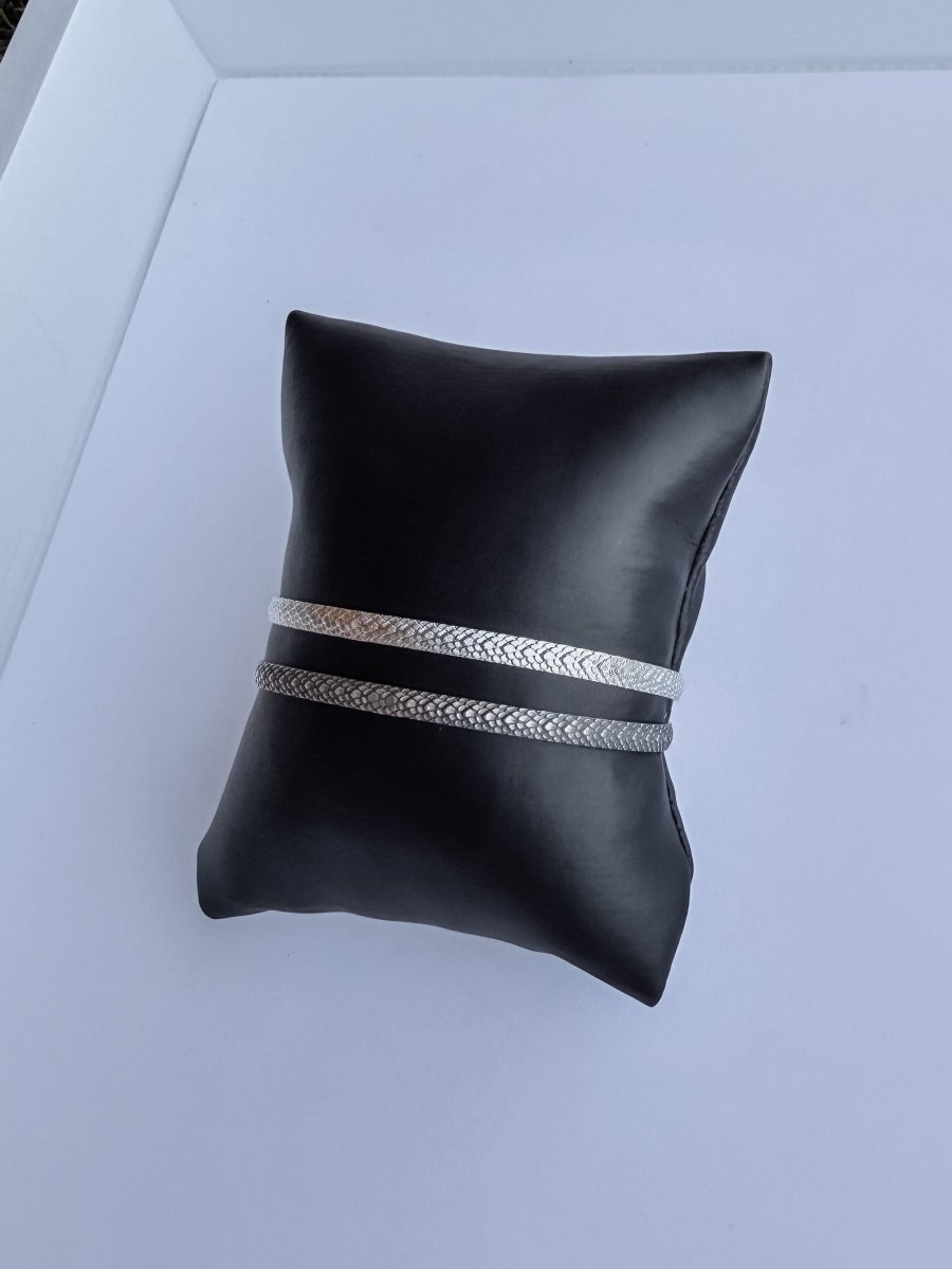 Yancey Silver Snake Patterned Cuff - Horseshoe J & Co.