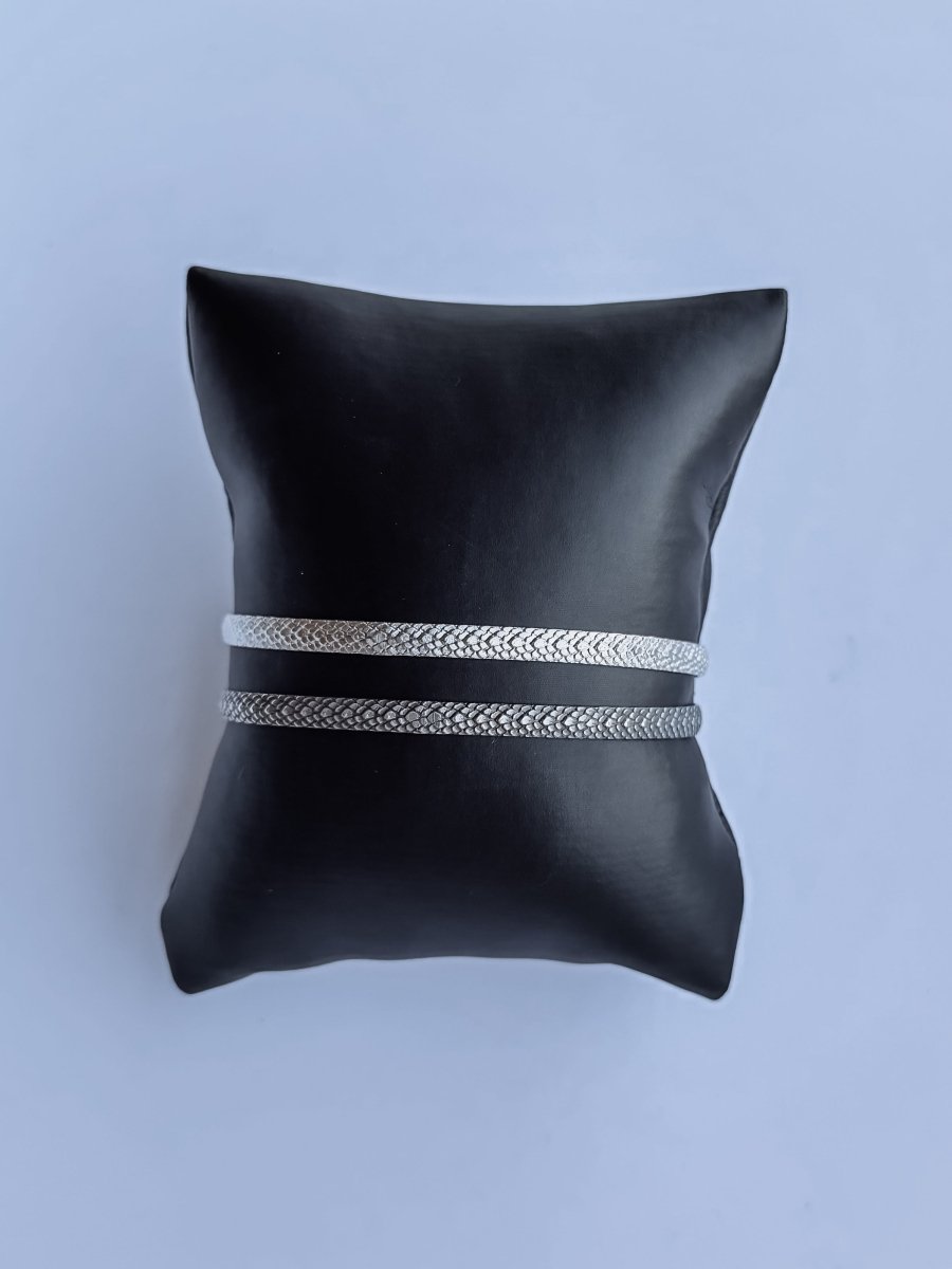 Yancey Silver Snake Patterned Cuff - Horseshoe J & Co.