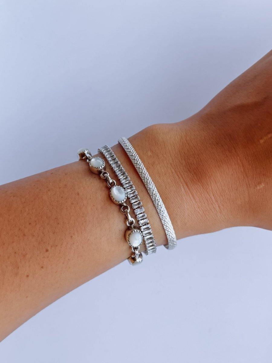 Yancey Silver Snake Patterned Cuff - Horseshoe J & Co.
